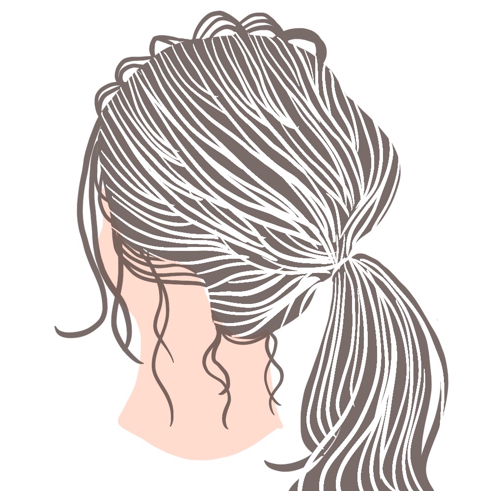 STEP3：後れ毛をコテやアイロンで巻いて仕上げる